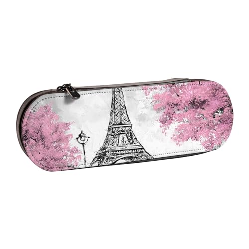 ANABPRMA Federmäppchen mit Krankenschwester-Muster, aus Leder, multifunktional, mit Reißverschluss, für Schreibwaren, Make-up oder kleines Zubehör, Violett, Ölgemälde Pariser Turm, Einheitsgröße von ANABPRMA