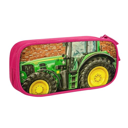 ANABPRMA Federmäppchen mit Traktor-Motiv, große Kapazität, doppellagig, Schüler-Stifttasche mit 2 Reißverschluss-Haupttaschen, multifunktionaler Organizer für Schule, Büro, Reisen, rose, von ANABPRMA