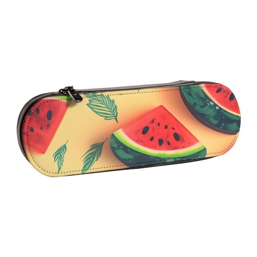 ANABPRMA Federmappe aus Leder mit Gänseblümchen-Motiv, Mehrzweck-Reißverschluss-Box für Schreibwaren, Make-up oder kleines Zubehör, Sommer Wassermelone, Einheitsgröße, Kosmetikkoffer von ANABPRMA