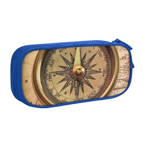 ANABPRMA Law of the Compass Navigation Pencil Case, Large Capacity Double Layer Student Pen Pouch with 2 Zipped Main Pockets, Multi-Functional Organizer for School, Office, Travelling, blau, von ANABPRMA
