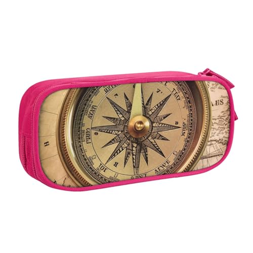 ANABPRMA Law of the Compass Navigation Pencil Case, Large Capacity Double Layer Student Pen Pouch with 2 Zipped Main Pockets, Multi-Functional Organizer for School, Office, Travelling, rose, von ANABPRMA