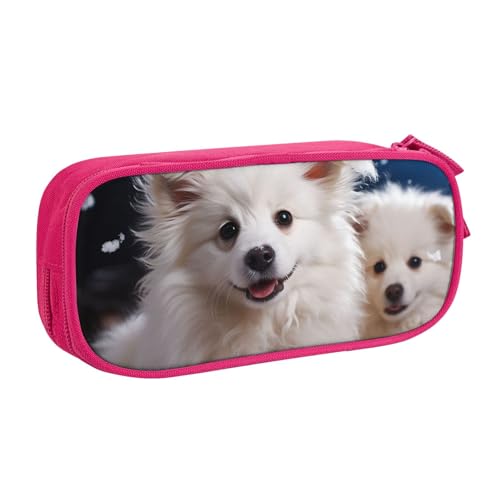 ANABPRMA Merry Christmas White Snow Dog Federmäppchen, große Kapazität, doppellagig, Schüler-Stifttasche mit 2 Reißverschluss-Haupttaschen, multifunktionaler Organizer für Schule, Büro, Reisen, rose, ANABPRMA Merry Christmas White Snow Dog Federmäppchen, große Kapazität, doppellagig, Schüler-Stifttasche mit 2 Reißverschluss-Haupttaschen, multifunktionaler Organizer für Schule, Büro, Reisen, rose, von ANABPRMA