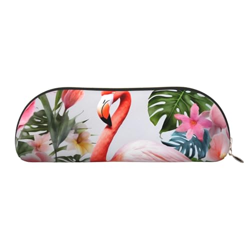 ANABPRMA Modernes Federmäppchen aus der Mitte des Jahrhunderts, Leder, halbrunde Aufbewahrungstasche – für Make-up, Stifte und wichtige Dinge, Flamingo mit Blumen, Einheitsgröße, Schulranzen ANABPRMA Modernes Federmäppchen aus der Mitte des Jahrhunderts, Leder, halbrunde Aufbewahrungstasche – für Make-up, Stifte und wichtige Dinge, Flamingo mit Blumen, Einheitsgröße, Schulranzen von ANABPRMA
