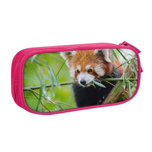 ANABPRMA Red Panda On Tree Branch Pencil Case, Large Capacity Double Layer Student Pen Pouch with 2 Zipped Main Pockets, Multifunktionaler Organizer für Schule, Büro, Reisen, rose, Einheitsgröße, von ANABPRMA