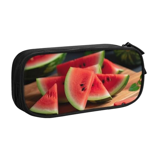 ANABPRMA Slices of Watermelon Pencil Case, Large Capacity Double Layer Student Pen Pouch with 2 Zipped Main Pockets, Multi-Functional Organizer for School, Office, Travelling, Schwarz , Einheitsgröße, von ANABPRMA