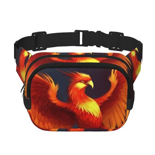 Gürteltasche mit Esel und Blumenmotiv für Männer und Frauen, verstellbare doppelte Bauchtasche für Reisen, Sport und Alltag, Orange-roter Phoenix, Einheitsgröße Gürteltasche mit Esel und Blumenmotiv für Männer und Frauen, verstellbare doppelte Bauchtasche für Reisen, Sport und Alltag, Orange-roter Phoenix, Einheitsgröße von ANABPRMA