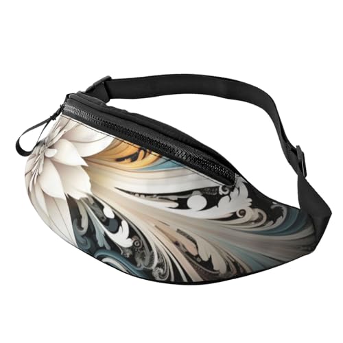 Gürteltasche mit modernen Bohemian-Blumen für Männer und Frauen, modische Festival-Gürteltasche, Reisen, Sport, Wandern, Blumenwirbel, Einheitsgröße Gürteltasche mit modernen Bohemian-Blumen für Männer und Frauen, modische Festival-Gürteltasche, Reisen, Sport, Wandern, Blumenwirbel, Einheitsgröße von ANABPRMA