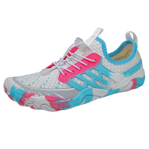 ANAIUCY Amphibische Herrenwasserschuhe, schnell trocknende dauerhafte Männersandalen, weiche Strandwasserschuhe mit Drainage, Aqua Sports Surf Outdoor -Schuhe (Color : Pink, Size : 43 EU) von ANAIUCY