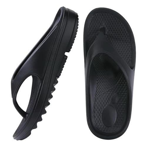 ANAIUCY Badelatschen Herren Dicke Sohle Flip Flops Für Frauen Und Männer Sommer Strand -tanga -sandalen Für Duschschuhen-schwarz-39 (9,4 Zoll) von ANAIUCY