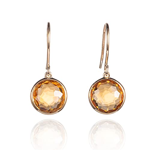 Anakao 9ct Gold Tropfen-Ohrringe für Damen mit natürlichen Edelsteinen. Runde Ohrhänger aus 9 karätigem Gelbgold mit 10 mm Citrin Edelstein. Ohrringe aus massivem Gold mit Halbedelsteinen für Frauen Anakao 9ct Gold Tropfen-Ohrringe für Damen mit natürlichen Edelsteinen. Runde Ohrhänger aus 9 karätigem Gelbgold mit 10 mm Citrin Edelstein. Ohrringe aus massivem Gold mit Halbedelsteinen für Frauen von ANAKAO
