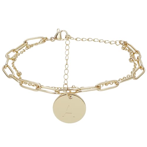 ANATTASOUL Gold Erste Armbänder Einstellbar Geschichtet Papercilp Gliederketten Armbänder Modisch Gold Stapelbar Geschichtet Seil Kettenarmband Schmuck Für Die Hochzeit Dating Show Neujahr von ANATTASOUL