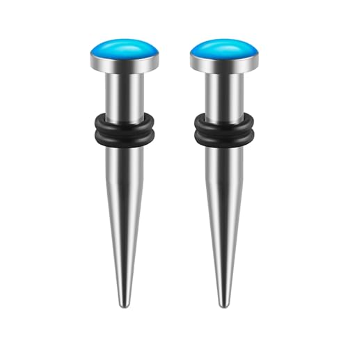 ANAZOZ 1.6mm Tunnel, Ohr Expander Plug Edelstahl 2er Set Ohr Dehnstäbe Herren, Ohr-Stretching Ohrringe Blau von ANAZOZ