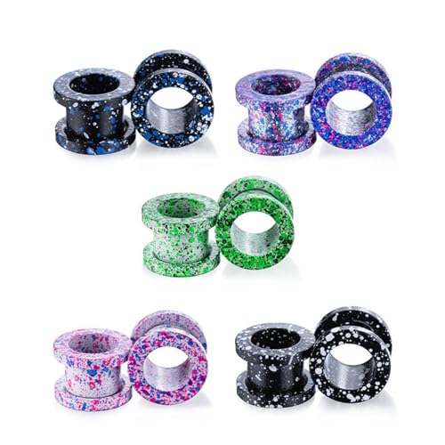 ANAZOZ 12mm Tunnel, Flesh Plug Edelstahl 10er Set Ohr Piercing Herren, Ohr Expander Ohrringe Bunt von ANAZOZ