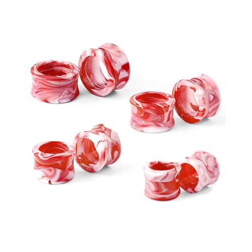 ANAZOZ 14mm-20mm Tunnel, Flesh Plug Acryl 8er Set Ohr Piercing Damen, Ohr Expander Ohrringe Rot von ANAZOZ