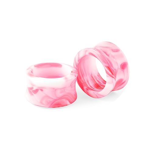 ANAZOZ 16mm Tunnel, Ohr Flesh Plug Acryl 2er Set Ohrringe Piercing Damen, Ohr-Stretching Ohrringe Rosa von ANAZOZ