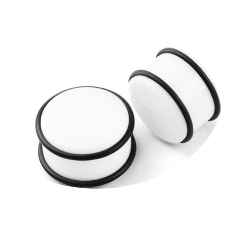 ANAZOZ 18mm Tunnel, Acryl Ohr Flesh Plug 2 Stück Piercing-Schmuck Damen, Ohr Expander Ohrringe Weiß von ANAZOZ