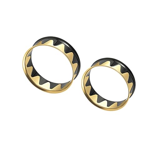 ANAZOZ 25mm Tunnel, Edelstahl Flesh Plug 2 Stück Ohr Piercing Herren, Ohr-Stretching Ohrringe Silber Gold von ANAZOZ