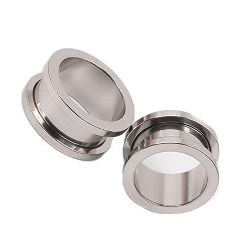 ANAZOZ 8mm Tunnel, Edelstahl Ohr Flesh Plug 2 Stück Ohr Piercing Damen, Ohr-Stretching Ohrringe Silber von ANAZOZ