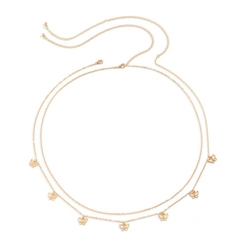 ANAZOZ Bauch Kette Damen, Taillengürtel Damen Gold Körperschmuck Damen Sexy Simple Schmetterling von ANAZOZ