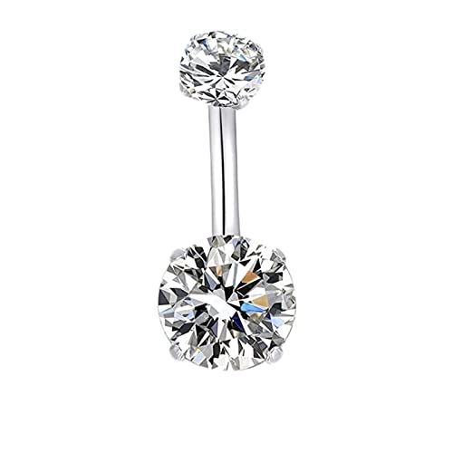 ANAZOZ Bauchnabelpiercing 1.6mm Chirurgenstahl 14g, Bauchnabelpiercing Modeschmuck Damen Bauchnabelpiercing Banane mit Weißen Zirkonia von ANAZOZ