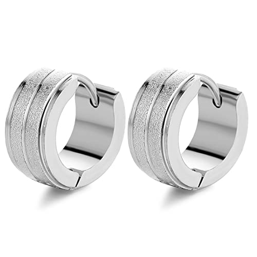 ANAZOZ Creolen Herren Ohrringe, Ohrringe Damen Edelstahl Ohr Piercings Matte Runde Form von ANAZOZ