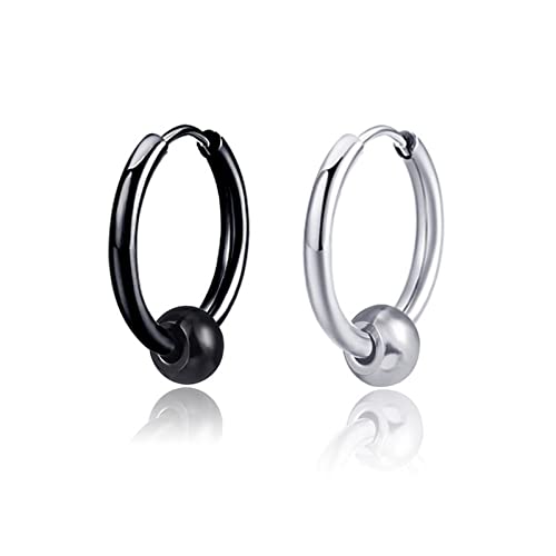 ANAZOZ Creolen Ohrringe Damen, Ohrringe Edelstahl Damen Ohr Piercings mit Perlenanhängern von ANAZOZ