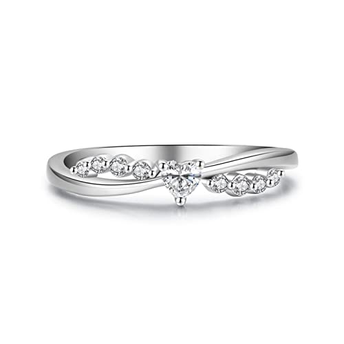 ANAZOZ Damen Ringe 925 Silber, Trauring Damen Zirkonia Verdreht Damen Silberring Gr.49 (15.6) von ANAZOZ