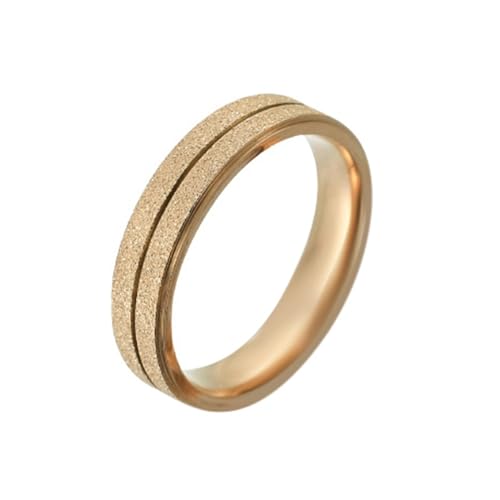 ANAZOZ Damen Ringe Edelstahl, Damenring Personalisiert Eheringe Größe 52 (16.6) Mattierter Ring Breit 5 mm mit Nut von ANAZOZ