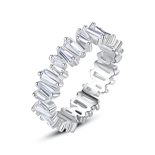 ANAZOZ Damenring 925 Silber, Trauring Damen Zirkonia Unregelmäßig Damen Silberring Gr.49 (15.6) von ANAZOZ