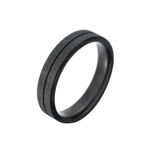 ANAZOZ Edelstahlringe Herren, Ring mit Gravur Männer Eheringe Größe 57 (18.1) Mattierter Ring Breit 5 mm mit Nut von ANAZOZ