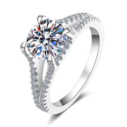 ANAZOZ Eheringe Gold 750, Hochzeit Ringe Damen größe 58 | Frauen Ringe mit Labor Diamant Rundschliff 2 karat D-VVS1 oder VVS2 von ANAZOZ