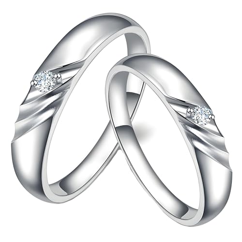 ANAZOZ Eheringe Paarpreis Platin, Ringe Paare Verlobung für Sie und Ihn mit Moissanite Partnerringe Damen Gr. 57 und Herren Gr. 67 von ANAZOZ