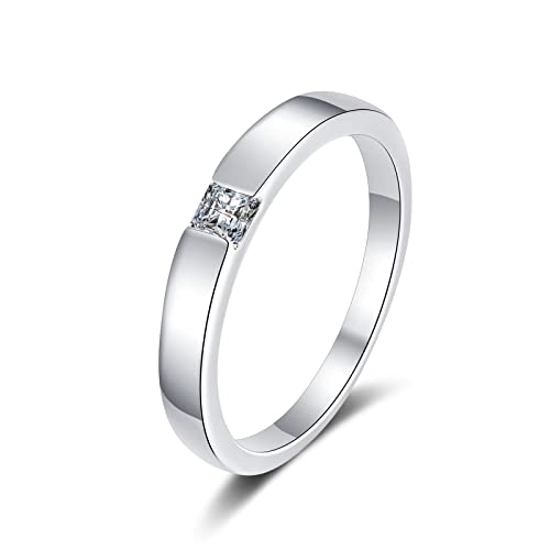 ANAZOZ Eheringe Silber 925, Hochzeit Ringe Damen Personalisiert Größe 52 (16.6) Solitärring mit Moissanit 0,3 Karat von ANAZOZ