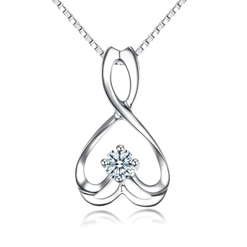 ANAZOZ Frauen Halskette Platin 950, Halskette mit Anhänger Damen Hochzeit mit Labor Diamant 0,11 karat Echtschmuck Halskette Verstellbar von ANAZOZ