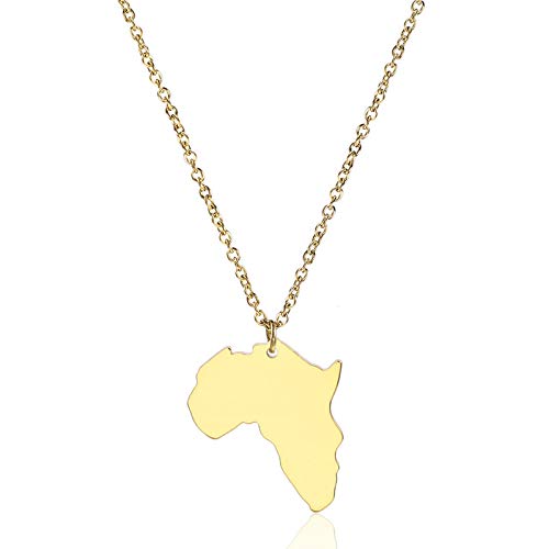 ANAZOZ Halskette Frau Halskette Damen Afrika Karte Edelstahl Halskette mit Anhänger Gold Damenketten von ANAZOZ