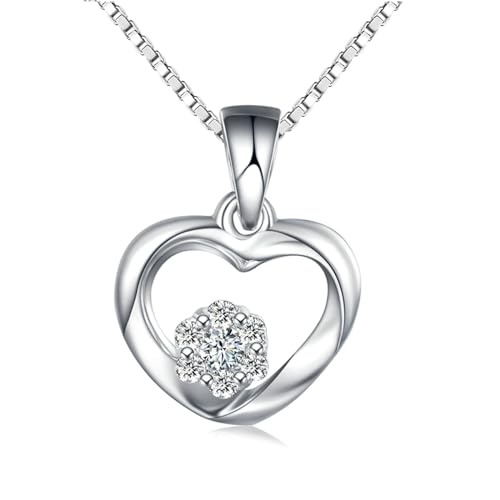 ANAZOZ Halskette Frauen Platin 950, Damen Kette mit Anhänger Hochzeit mit Labor Diamant Echtschmuck Halskette Verstellbar von ANAZOZ