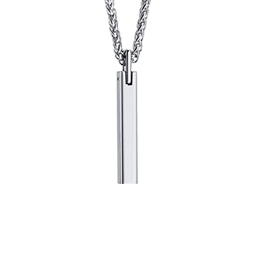 ANAZOZ Halskette Mit Anhänger Herren Silber, Halskette Wolframcarbid Männer Lang 60cm Kette Herrren von ANAZOZ