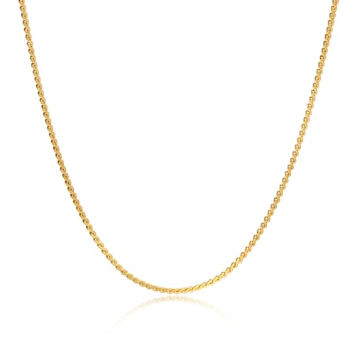 ANAZOZ Halsketten für Frauen Edelstahl, Kette für Anhänger Damen Verstellbar 45+5cm Verdrehte Halskette Aus Gold, 1,5 mm von ANAZOZ