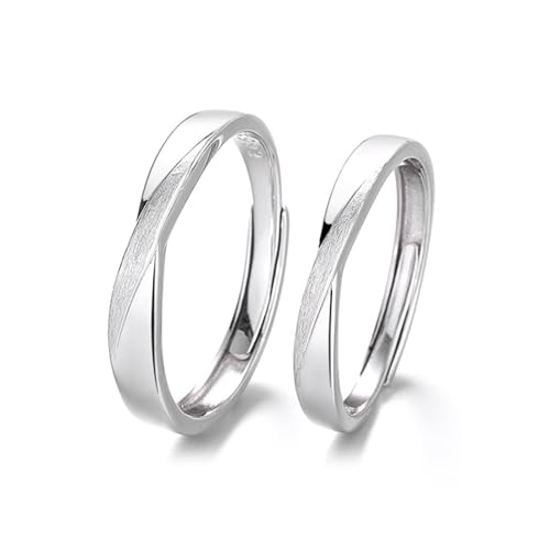 ANAZOZ Hochzeit Ringe Silber 999 Paar, Verlobungsringe Paar Verstellbar Kreuzringband von ANAZOZ