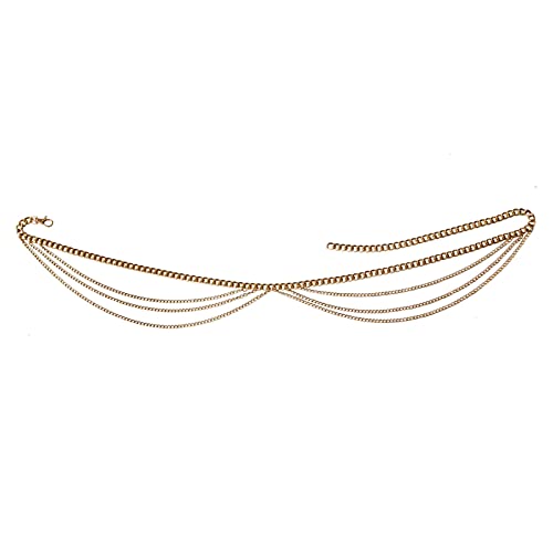 ANAZOZ Kettengürtel Damen, Bauchkette Damen Gold Körperkette Damen Sexy Minimalistisch Mehrschichtige Kette Quaste von ANAZOZ