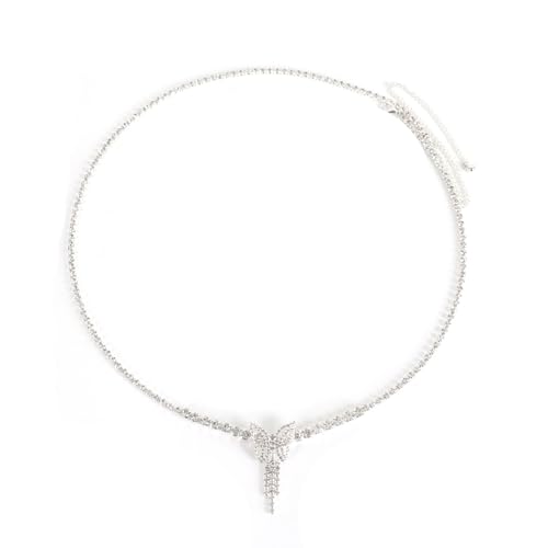 ANAZOZ Kettengürtel Damen, Taille Kette Damen Silber Körperketten für Frauen Sexy Schmetterling Zirkonia Kette von ANAZOZ