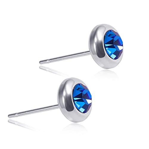 ANAZOZ Männer Ohrstecker Edelstahl, Ohrringe Männer Modeschmuck Ohr Piercings mit Blauen Zirkonia von ANAZOZ