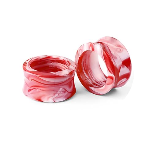 ANAZOZ Ohr Plug 16mm, Ohr Expander Tunnel Acryl 2 Stück Piercing-Schmuck Damen, Ohr-Stretching Ohrringe Rot von ANAZOZ