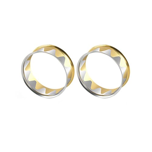 ANAZOZ Ohr Plug 16mm, Ohr Flesh Tunnel Edelstahl 2 Stück Piercing-Schmuck Damen, Ohr Expander Ohrringe Schwarzes Gold von ANAZOZ