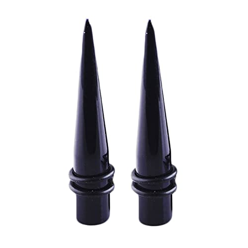 ANAZOZ Ohr Plug 22mm, Acryl Ohr Flesh Tunnel 2 Stück Ohr Dehnstäbe Damen, Ohr-Stretching Ohrringe Schwarz von ANAZOZ