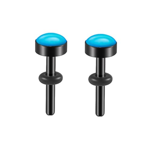 ANAZOZ Ohr Plug 5mm, Flesh Tunnel Edelstahl 2er Set Ohr Piercing Herren, Ohr Expander Ohrringe Blau von ANAZOZ