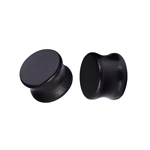 ANAZOZ Ohr Plug 8mm, Ohr Tunnel Herren 0G 2 Stücke Piercing Schmuck Double Flared Ohr Plug Holz Schwarz von ANAZOZ
