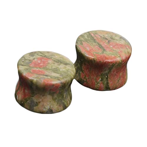 ANAZOZ Ohr Tunnel 12mm, Ohr Flesh Plug Stein 2 Stück Ohrstecker Piercing Damen, Ohr-Stretching Ohrringe Grün von ANAZOZ