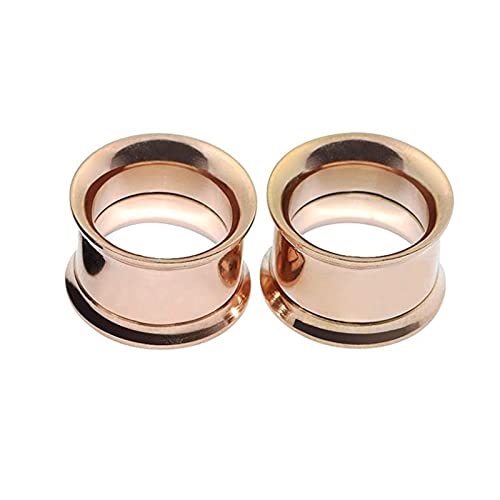 ANAZOZ Ohr Tunnel 20mm, Ohr Plug Herren Edelstahl 2 Stücke Ear Tunnel Expander Ohrpiercing Double Flared Ohr Tunnel Rosegold von ANAZOZ