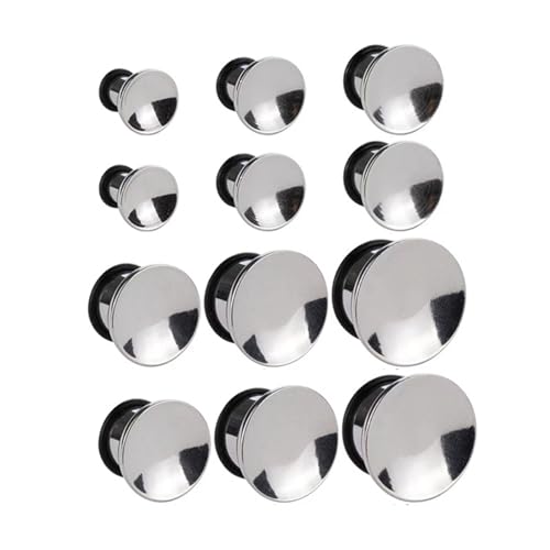 ANAZOZ Ohr Tunnel 6mm-16mm, Edelstahl Ohr Expander Plug 12er Set Ohrringe Piercing Herren, Ohr-Stretching Ohrringe Silber von ANAZOZ